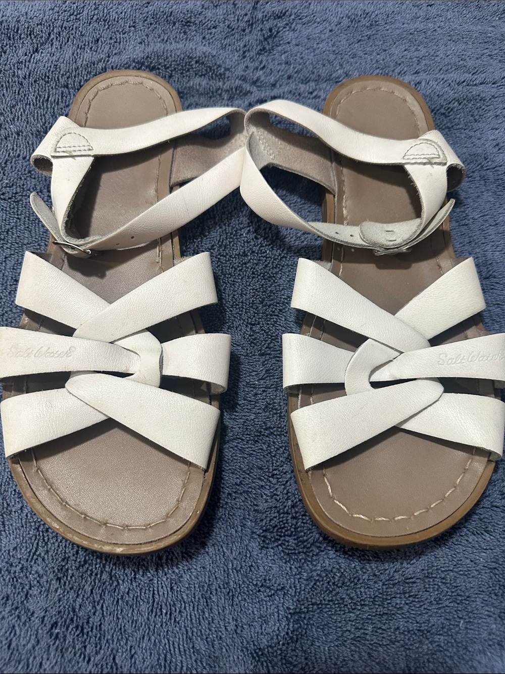 Salt-Water White Girls Strappy Ankle Sandals